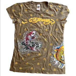 Vintage Woman’s Ed Hardy Koi Fish T Shirt Large
